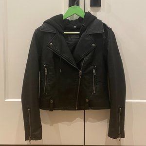 Vegan Leather Moto Jacket w/ Detachable Hood *Final Drop*